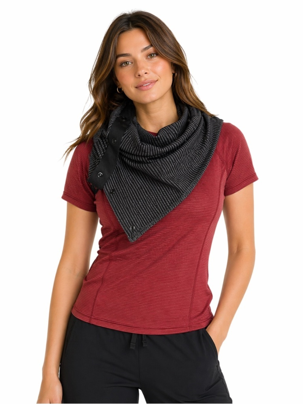 Lululemon Vinyasa Black Pique customizable lightweight stretch  wrap shrug OS